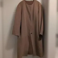 【1週間限定】UNIQLO ノーカラーロングコート ブラウンのサムネイル
