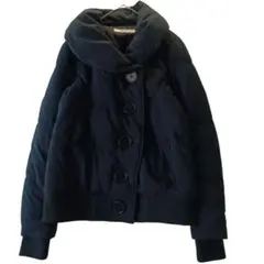 アズール フード付き黒ダウンジャケット