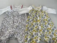 バースデー コットン ロンパース カバーオール2点セット【60-70サイズ】