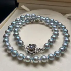 SEIKO】セイコー アコヤ真珠 ネックレス SILVER刻印 ケース グレー 