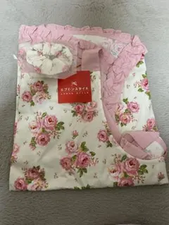 エプロンスタイル 花柄フリルエプロン【即日発送】