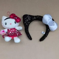 USJハローキティ カチューシャ＆ぬいぐるみ セット超美品