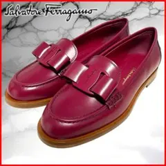【サルバトーレフェラガモ】美品VIVA ヴァラリボン ローファー ワイン
