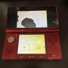 ジャンク品　上側画面の液晶割れNINTENDO 3DS レッド 本体