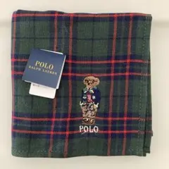 Polo ポロ　ラルフローレン　ポロベア　チェック柄　タオルハンカチ　タグ付き