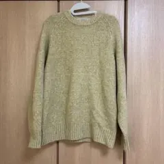 GU イエロー系 ブラッシーニットクルーネックセーター