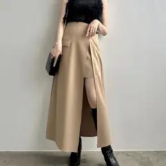 anuans アシンメトリーレイヤードスカート　ベージュMのサムネイル