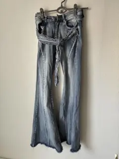 フレアデニム フレアパンツ ブルー