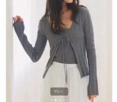 美品✨定価1.7万✨フレイアイディー　ベアキャミ&カーデアンサンブル　グレーのサムネイル