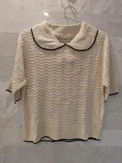 新品　しまむら　半袖ニットポロシャツ M