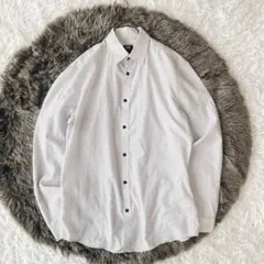 H&M ドット柄　長袖シャツ（M）　オフィスカジュアル　白黒　メンズのサムネイル