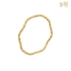 多面カット ウェーブ 華奢 サージカル ステンレス リング＊ゴールド＊