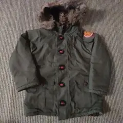 120サイズ BREEZE　オリーブグリーンのファー付きジャケット