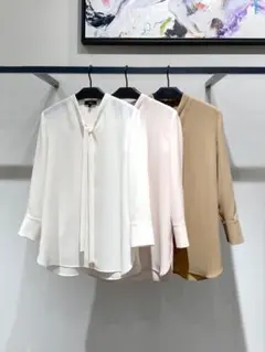 2025AW✨theoryluxe ワイドボウタイブラウス ホワイト 38 - メルカリ