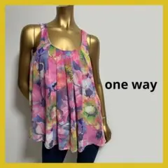 新品タグ付き one way 背中リボン 花柄 シフォン トップス ピンク