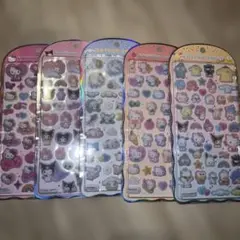 サンリオコットンパフィーシール 5種セット キティ、シナモン、はぴだんぶい