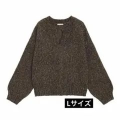 ジーユー GU メランジキーネックセーター ブラウン