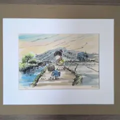 水彩画 松島観光船桟橋前 額縁入り - メルカリ