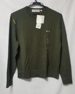 新品 ユニクロ アニヤハインドマーチ メリノ クールネックセーター M オリーブ