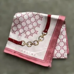 新品未使用 CELINE ハンカチ ピンク チェーンモチーフ