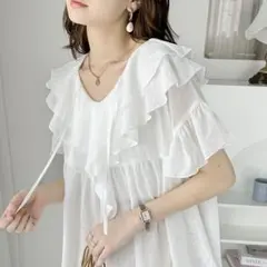Classical Elf. ラッフルカラー2wayフリルブラウス