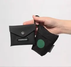 スタバ　2層式エコバッグ（ブラック）&カードケース付き