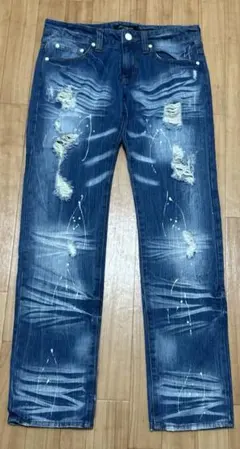 Root Three Style ダメージ加工スキニーデニムパンツ　古着