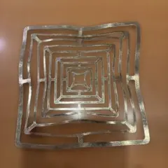 曲がる器 メタル製シルバー幾何学トレイ | Mercari
