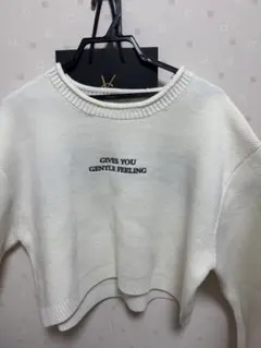 GYDA クロップドニット ホワイト