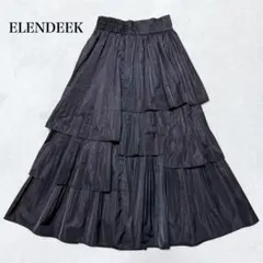 極美品　23AW　エレンディーク　プリーツ　ティアード　ロングスカート ELENDEEK（エレンディーク）の「プリーツティアードスカート