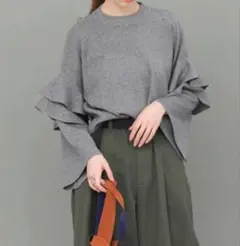 KBFフリルスリーブニット★グレー URBAN RESEARCHアーバンリサーチ