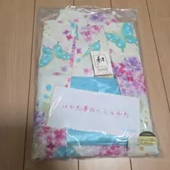 【未使用】女児　130cm 花柄 浴衣 ゆかた帯付き　７～９歳