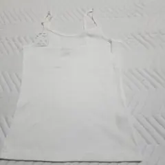 ホワイトリブ編みキャミソール