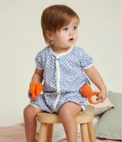 プチバトー　ロンパース　ばら　6m 67cm