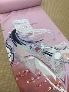 訳アリ 訪問着 八掛け付 反物 鮮やかな紫 鶴と花模様 - メルカリ