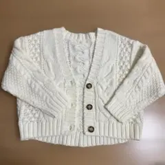 GU 新品未使用　アイボリー ケーブル編み カーディガン 120