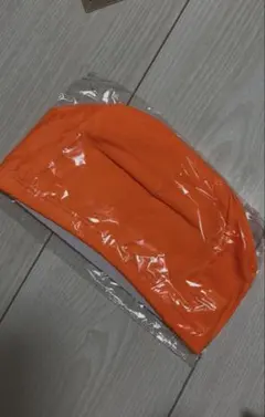 新品未使用　スイムキャップ　スイミングキャップ　子供　水泳帽 オレンジ
