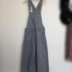 PAOPAO オリジナル ヒッコリー ロング丈 ジャンパースカート(L)サイズ