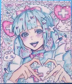 手書きイラスト オリジナルイラスト 色紙 おまけ付き