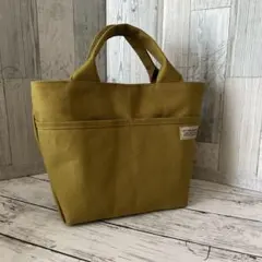 ♦14 ハンドメイド トートバッグ 帆布 マスタード①