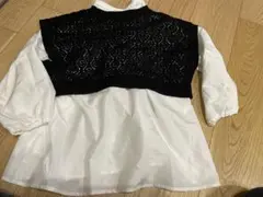 グローバルワーク　キッズ　黒と白の重ね着トップス