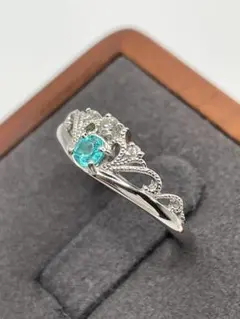 0.13CT パライバトルマリン PT900リング ソーティング付