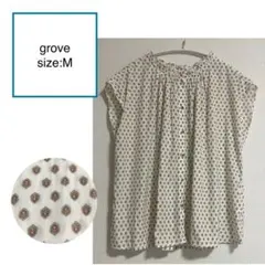 groveフレンチスリーブ ギャザーブラウス ［M］