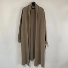 Chaosカオス ニット素材 ロングコート グレー バイカラー シンプル 