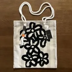 manipuri トートバッグ ストライプ 花柄 一度使用しただけの極美品 