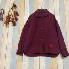 【BANANA REPUBLIC 】シャツジャケット 厚生地　バーガンディ　S