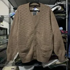 vintage レトロ古着 cashmere 100% ブラウン カーディガン