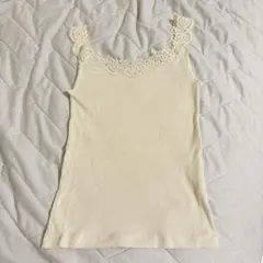 UNIQLO コットンリブレースタンクトップ ナチュラル XSサイズ