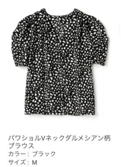 GRL パワショルVネックダルメシアン柄 ブラウス