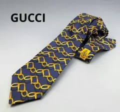 現行タグ✨】GUCCI ネクタイ ネイビー 紺 蜂 ビー ストライプ 刺繍